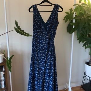 Leopard animal print maxi wrap dress size M/L